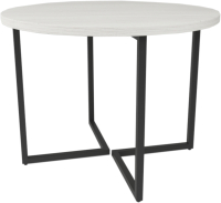 Обеденный стол Дабер 018 / С18.10.2.10 (опора металл черный/древесина белая) - 