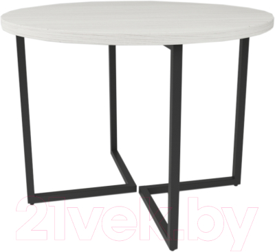 Обеденный стол Дабер 018 / С18.10.2.10 (опора металл черный/древесина белая)