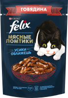 Влажный корм для кошек Felix Мясные Ломтики с говядиной (75г) - 
