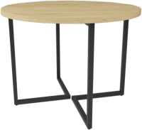 Обеденный стол Дабер 018 / С18.10.2.9 (опора металл черный/гикори натуральный) - 