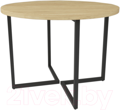 Обеденный стол Дабер 018 / С18.10.2.9 (опора металл черный/гикори натуральный)