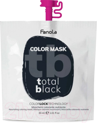 Тонирующая маска для волос Fanola Color Mask Питательная (30мл, глубокий черный)