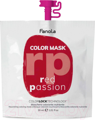 Тонирующая маска для волос Fanola Color Mask Питательная (30мл, красная страсть)