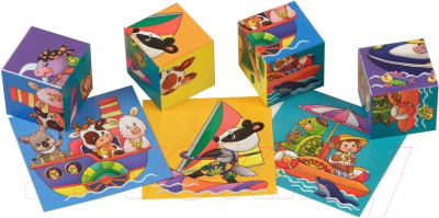 Изображение товара Развивающая игра Айрис-пресс Умные кубики в поддончике. Кто на чем плывет? / 9785811270453