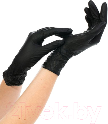 Перчатки одноразовые NitriMAX Нитриловые (L, 50пар, черный)