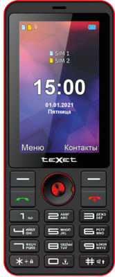 Мобильный телефон Texet TM-321 (черный/красный)