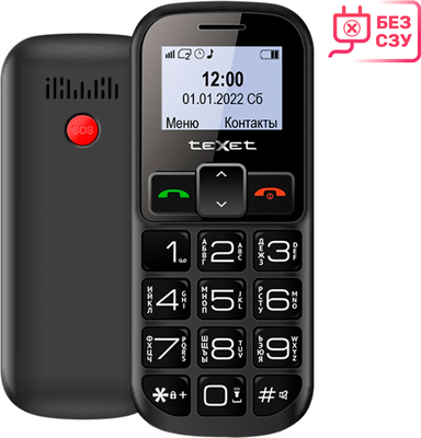 Мобильный телефон Texet TM-B322 (черный/красный) - 