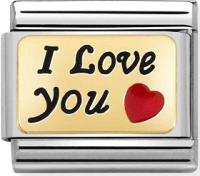 

Звено для браслета NominatioN, I love you c красным сердцем 030284/55