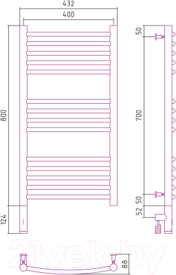 Полотенцесушитель электрический Сунержа Богема 3.0 80x40 / 071-5804-8040