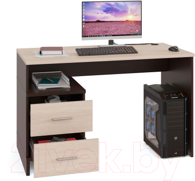 Письменный стол Сокол-Мебель КСТ-114 (венге/беленый дуб)