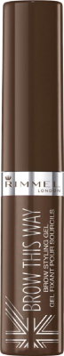 

Гель для бровей Rimmel, Брюнет/шатен (коричневый), Brow This Way Brow Styling Gel With Argan Oil тон 002