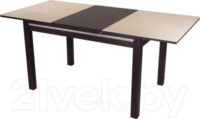 Обеденный стол Домотека Самба 70x110-147 (кремовый/венге)