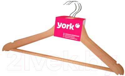 Набор деревянных вешалок-плечиков York 3шт (деревянный)