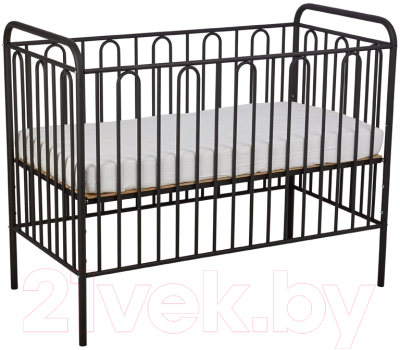 Детская кроватка Polini Kids Vintage 110 / 0001648.22 (черный, матовый)