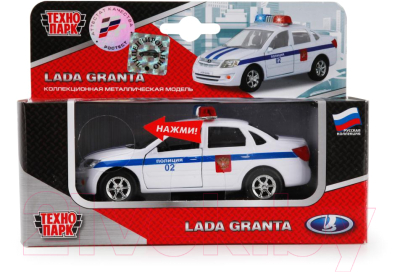 Масштабная модель автомобиля Технопарк Lada Granta Полиция / SB-13-15-2
