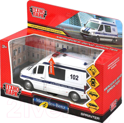 Фургон игрушечный Технопарк Mercedes-benz Sprinter Полиция / SPRINTERVAN-14SLPOL-WH