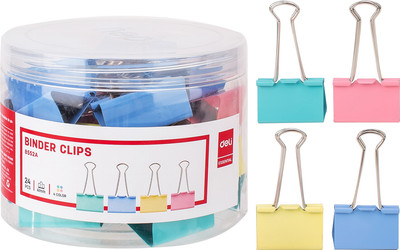 Зажим для бумаги Deli Е8552А (24шт, цветной) - 