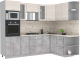 Кухонный гарнитур Интерлиния Мила 1.68x2.6 правая (вудлайн кремовый/бетон/бискайская сосна) - 