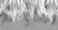 Фотообои листовые Citydecor Пальмовые листья (500x260, серый гранж) - 