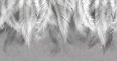 Фотообои листовые Citydecor Пальмовые листья (500x260, серый гранж)