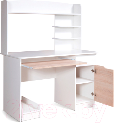 Компьютерный стол Мебель-Класс Лидер (белый/дуб сонома)