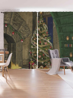 

Шторы JoyArty, Oxford DeLux Елка у камина / pox_1749