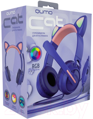 Наушники-гарнитура Qumo Game Cat Purple GHS 0036 / Q33036