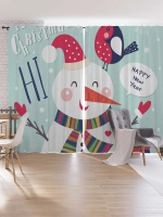 

Шторы JoyArty, Oxford DeLux Приветливый снеговик / pox_20308