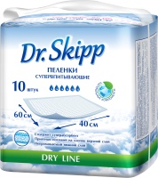 Набор пеленок одноразовых детских Dr.Skipp Dry Line 60x40 (10шт) - 