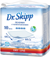 Набор пеленок одноразовых детских Dr.Skipp Dry Line 60x60 (10шт) - 
