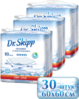 Набор пеленок одноразовых детских Dr.Skipp Dry Line 60x60 (30шт) - 