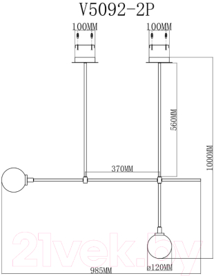 Потолочный светильник Moderli Lingdal / V5093-2P