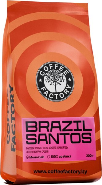 Кофе молотый Fusion Coffee Бразилия Сантос (200г)