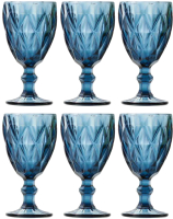Набор бокалов South Glass Ромб 198 мл / SR-00816DLINBLUE (синий, 6шт) - 