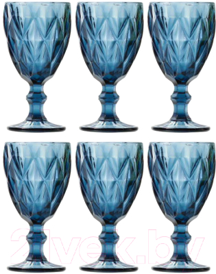 Набор бокалов South Glass Ромб 198 мл / SR-00816DLINBLUE (синий, 6шт)