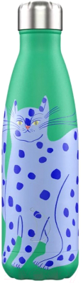 Термос для напитков Chilly's Bottles Artist Agathe Singer Blue Cat / B500ARTAS1