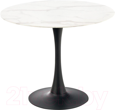Обеденный стол Halmar Ambrosio 90x72 (белый мрамор/черный)
