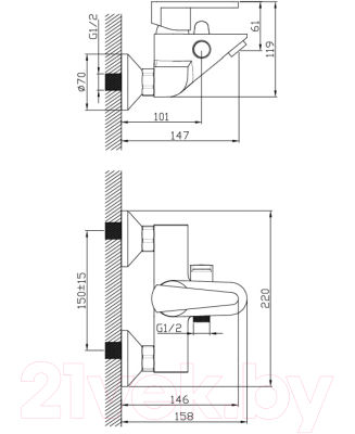 Смеситель Diadonna D87-330105W