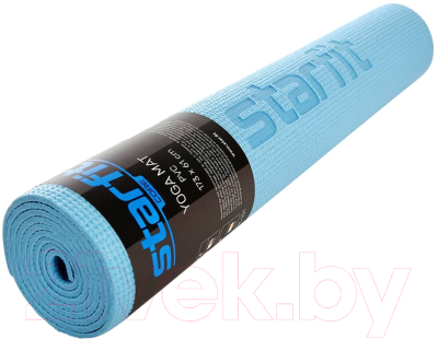 Коврик для йоги и фитнеса Starfit FM-101 PVC (173x61x0.5см, синий пастель)