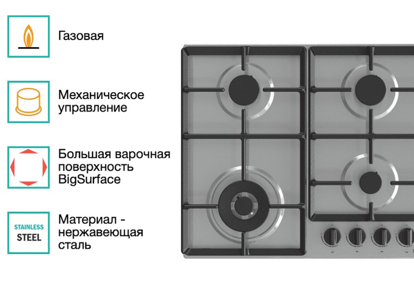 Газовая варочная панель Gorenje GW641EBX