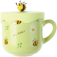 Кружка Miniso Bee Series / 0522 (с крышкой, желтый) - 
