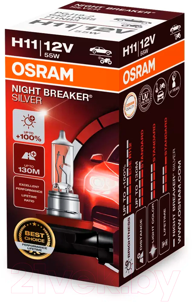 Автомобильная лампа Osram H11 64211NBS — фото 3