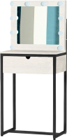 Туалетный столик с зеркалом Millwood Loft Л 70x45x161 (дуб белый Craft/черный) - 