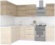 Кухонный гарнитур Интермебель Микс Топ-28 2x1.72м левый (дуб каньон/вудлайн кремовый/венато) - 