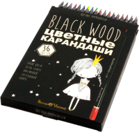 Набор цветных карандашей Bruno Visconti BlackWoodColor / 30-0101 (36цв) - 