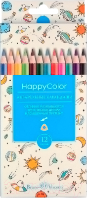 Набор цветных карандашей Bruno Visconti Happycolor / 30-0066 (12цв)