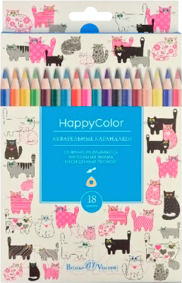 Набор цветных карандашей Bruno Visconti Happycolor / 30-0067 (18цв)