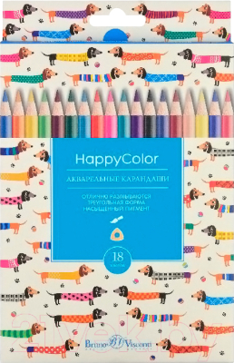 Набор цветных карандашей Bruno Visconti Happycolor / 30-0067 (18цв)