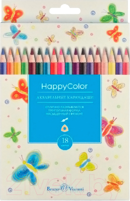 Набор цветных карандашей Bruno Visconti Happycolor / 30-0067 (18цв)