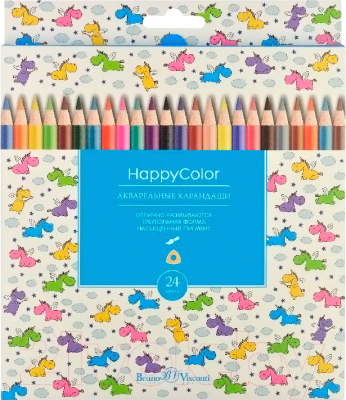 Набор цветных карандашей Bruno Visconti Happycolor / 30-0068 (24цв)